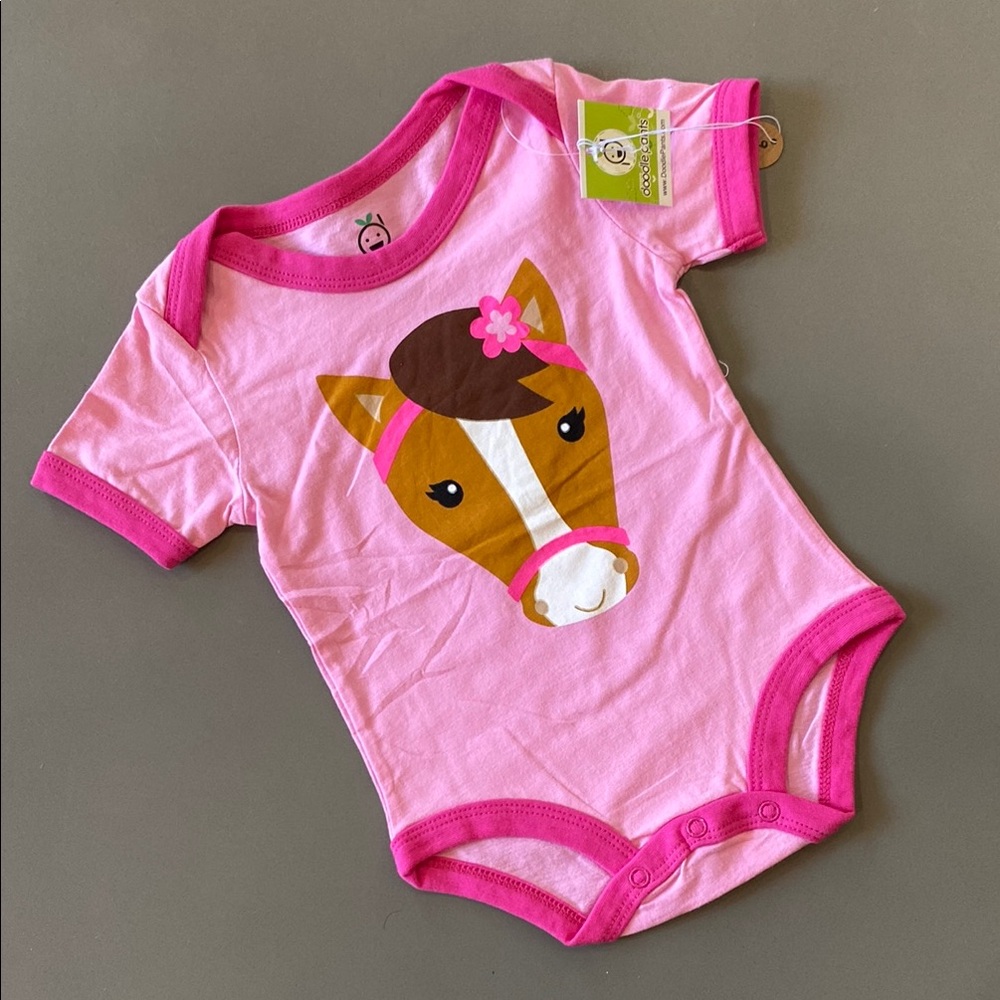 Pink Horse Graphic Kids One Piece